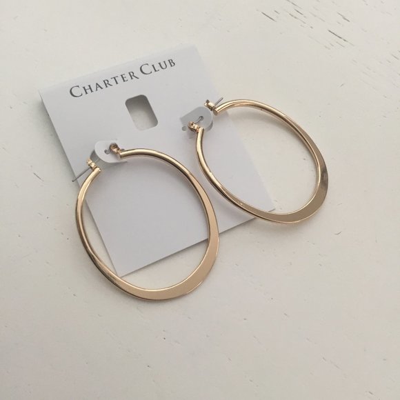 Charter Club Gold Hoop Earrings - Picture 3 of 6